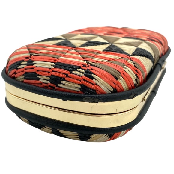 Antik Kraft Southwestern Wicker Woven Box Chain Clutch Purse